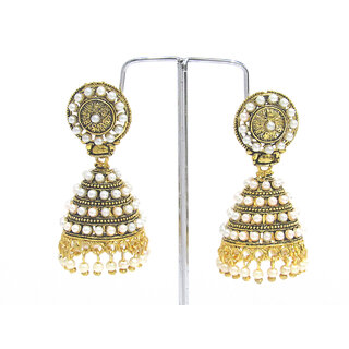 Fancy Antique pearl jhumka Earring - Earrings | Buy online on ZillyBuy