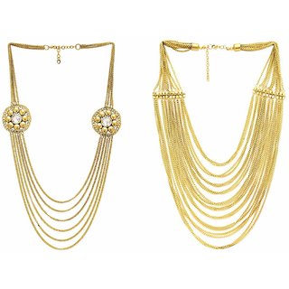 sparkle oxidised multicolor alloy necklace set for women