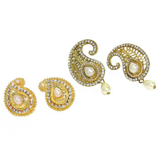 Golden Pearl Mango Shape Earring - Earrings | Buy online on ZillyBuy