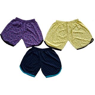CH Fashion Girl Woman's Cotton multi colors Night Wear Boxer Shorts(Pack Of 3)