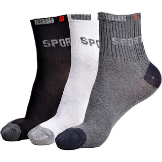 New Fashion Sports  Cotton Calf Length Socks MulticolourFree Size (Pack of 3) - Socks | Buy online on ZillyBuy