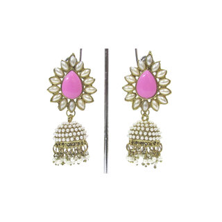 Pink Aashiqui 2 pearls jhumka earring - Earrings | Buy online on ZillyBuy