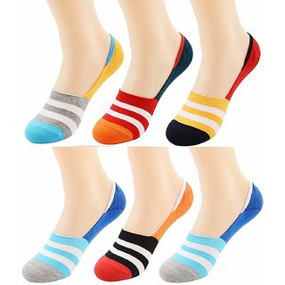 Sparkle  Cotton Colorful Lofer With Anti Slip Multi color (Pack of 06) - Socks | Buy online on ZillyBuy