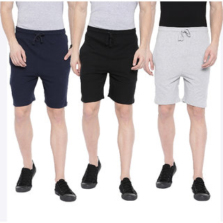 manlino mens premium plain shorts pack of 3 