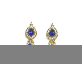 Dark Blue Pearl Jhumka Earring - Earrings | Buy online on ZillyBuy