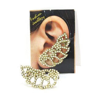 Leaf White Pearl Ear-Cuff Earring - Earrings | Buy online on ZillyBuy