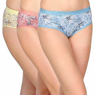Minha Women's Panties Cotton Multicolor pack of 3