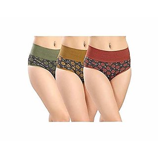Minha Women's Panties Cotton Multicolor pack of 3