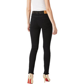 Premium Women Miss Chase Women's Black Stay Groovy Studded Jeans 2026 at ShopCircuit | ONDC