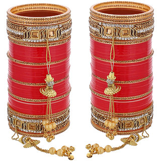 lucky jewellery red designer chura bridal wedding punjabi choora fashion jewellery chuda set 792 m1c1 745 r 