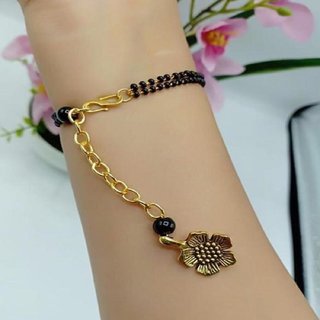 Golden Flower Pendant Mangalsutra Bracelet - Bangles & Bracelets | Buy online on ZillyBuy